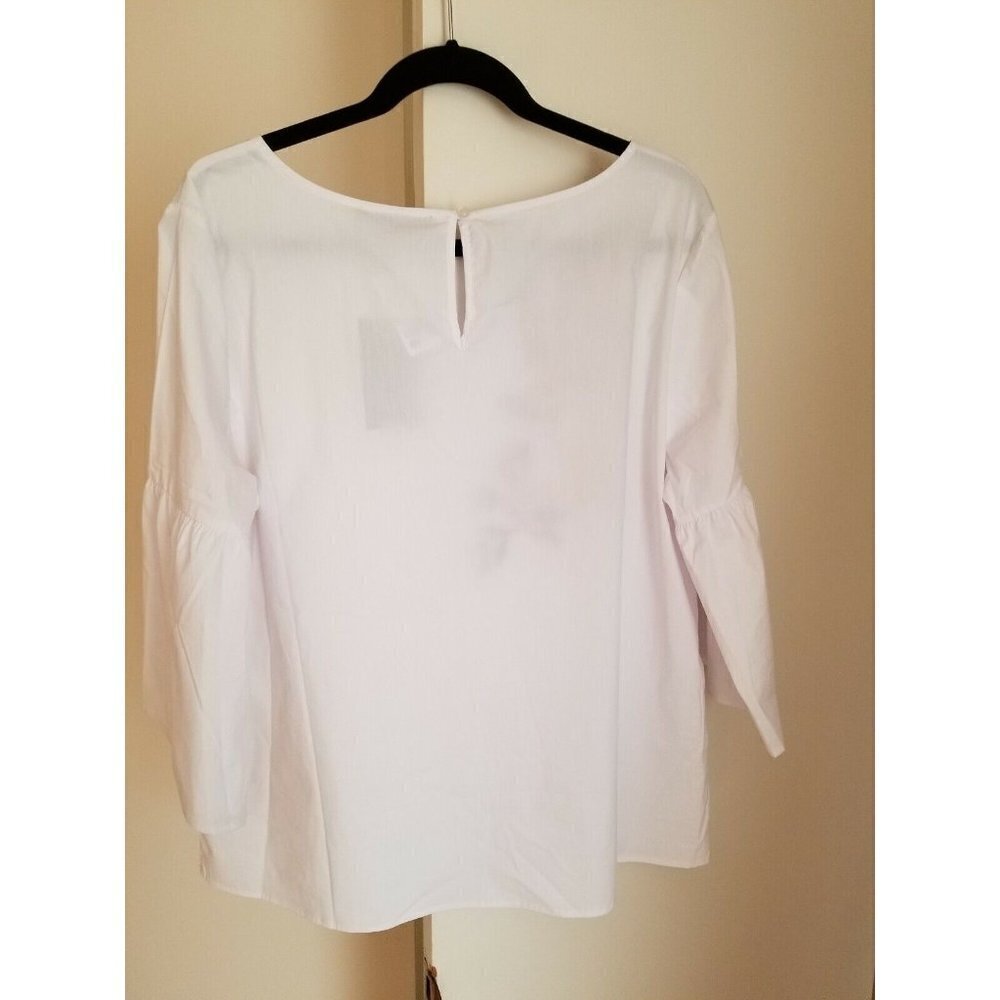 NWT FRED DAVID WHITE COTTON EMBROIDERED BLOUSE SZ XL - Picture 4 of 5